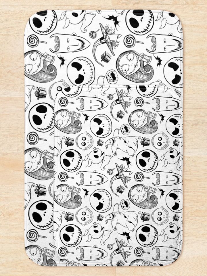 Nightmare before Christmas Pattern Bath Mat