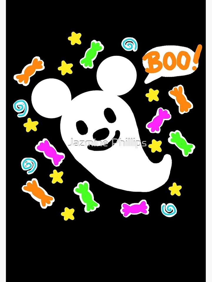 Mickey Ghost Boo Disney Halloween Poster