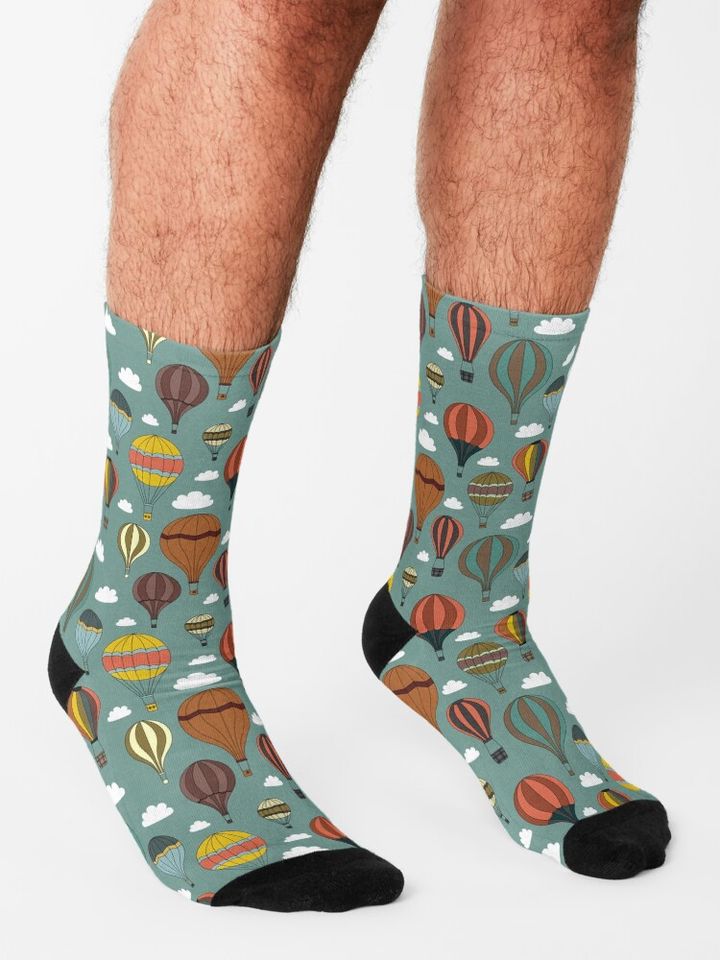 Vintage Hot Air Balloons Socks