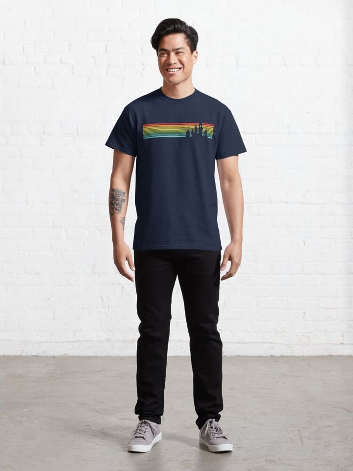 Retro Castle Stripes Classic T-Shirt