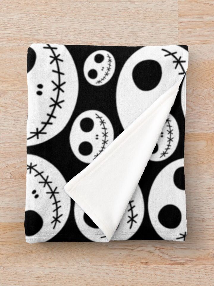 Halloween Skeleton Jack Skellington Pattern Skelington Throw Blanket