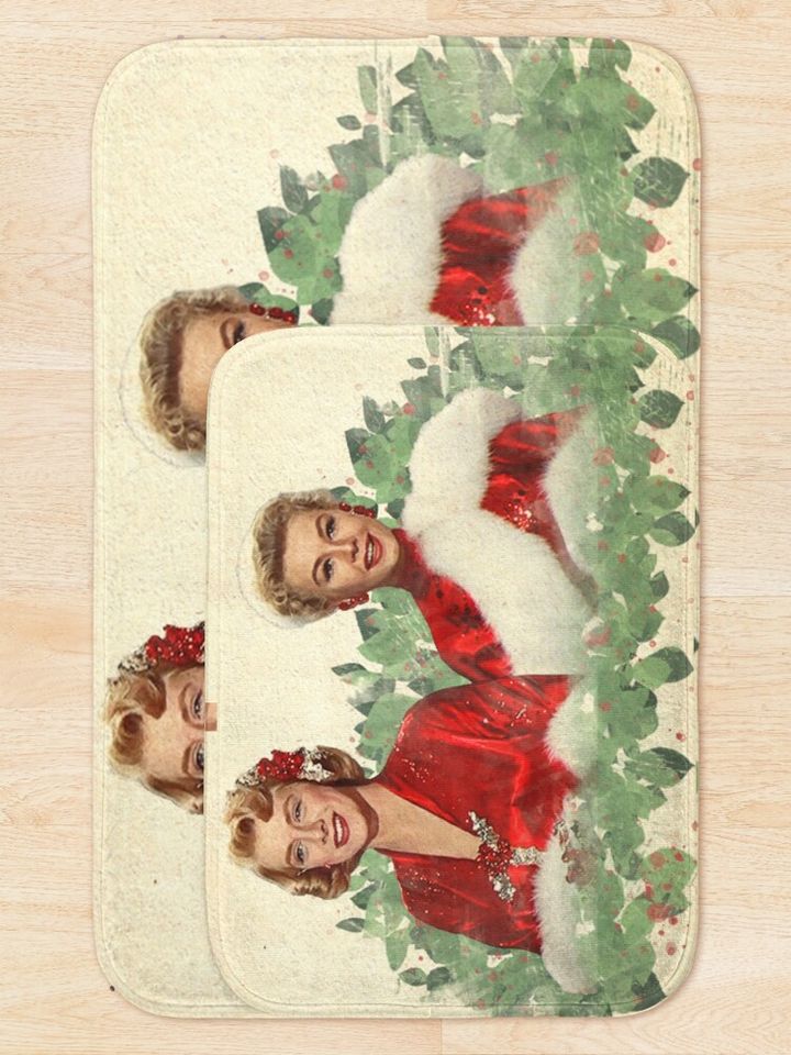 Sisters - A Merry White Christmas Bath Mat