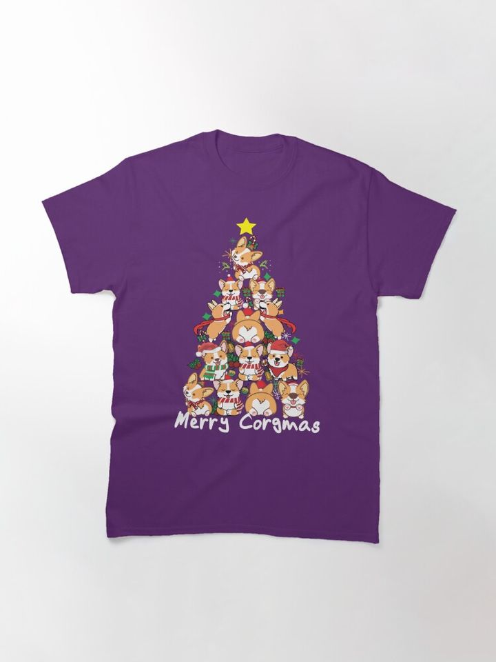 Joyeux Corgmas. Corgis de Noël. Arbre de Noël Corgis T-shirt