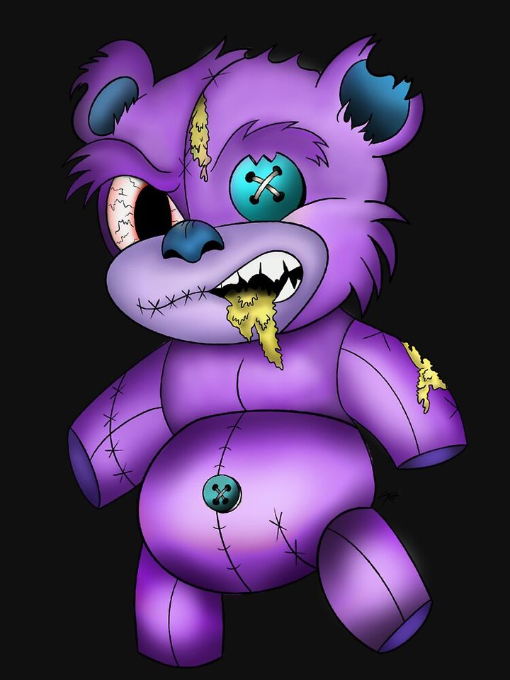 Creepy Teddy Bear Racerback Tank Top