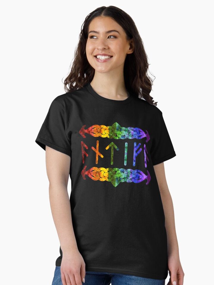 Antifa Runes - Rainbow Classic T-Shirt