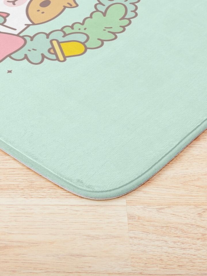 Bubu the Guinea pig, Christmas Wreath Bath Mat