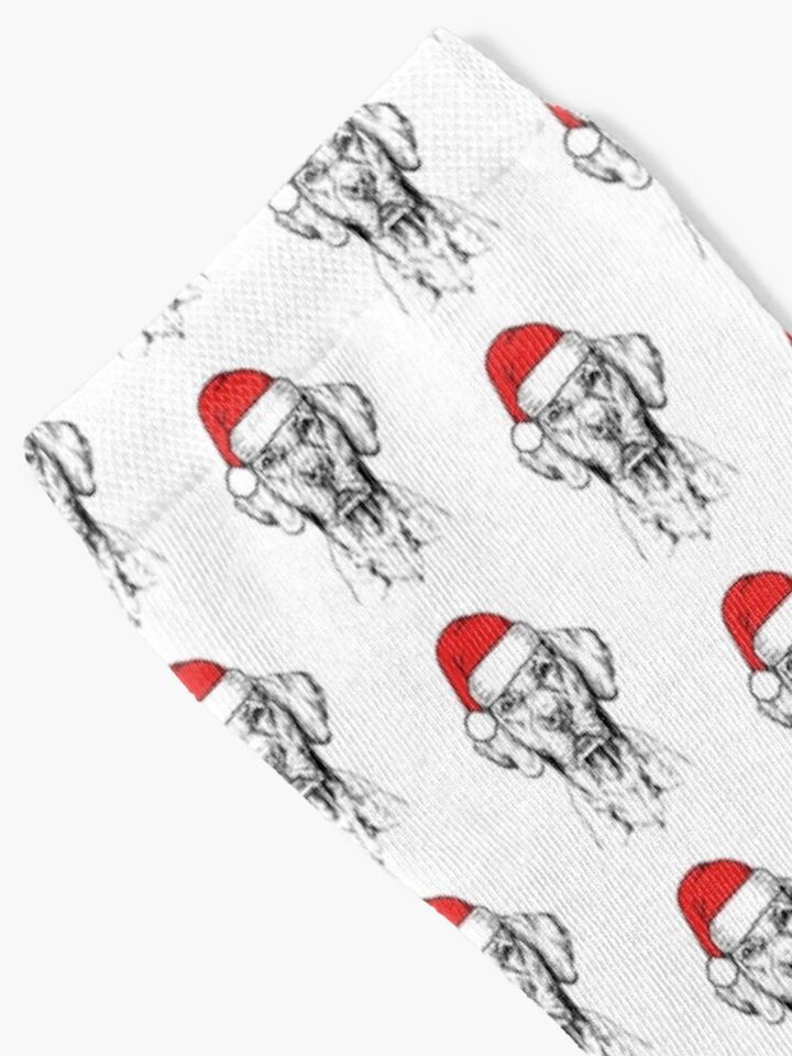 Christmas Vizsla Santa Dog Holiday Socks
