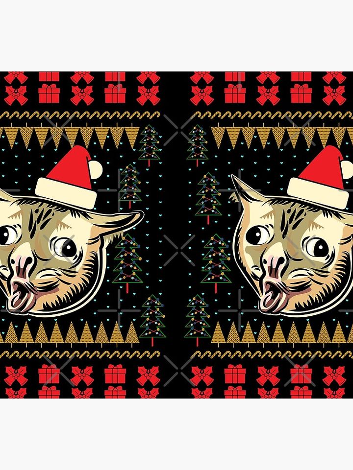 Coughing Cat Meme Ugly Christmas Sweater Socks