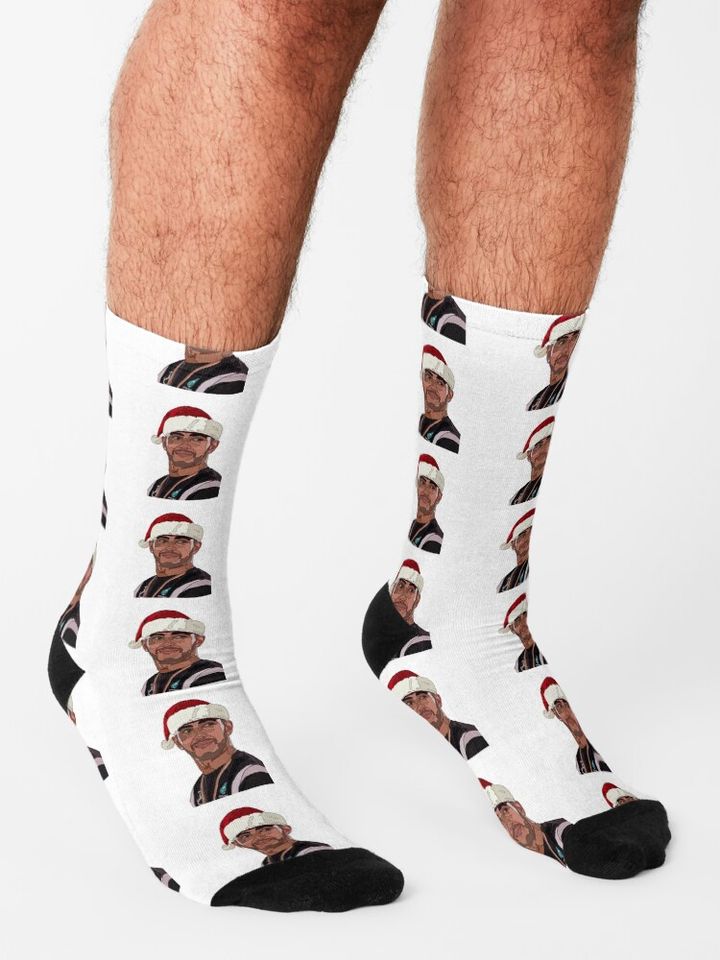 Lewis Hamilton Santa Hat Socks