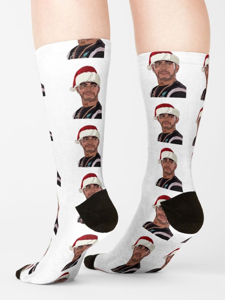 Lewis Hamilton Santa Hat Socks