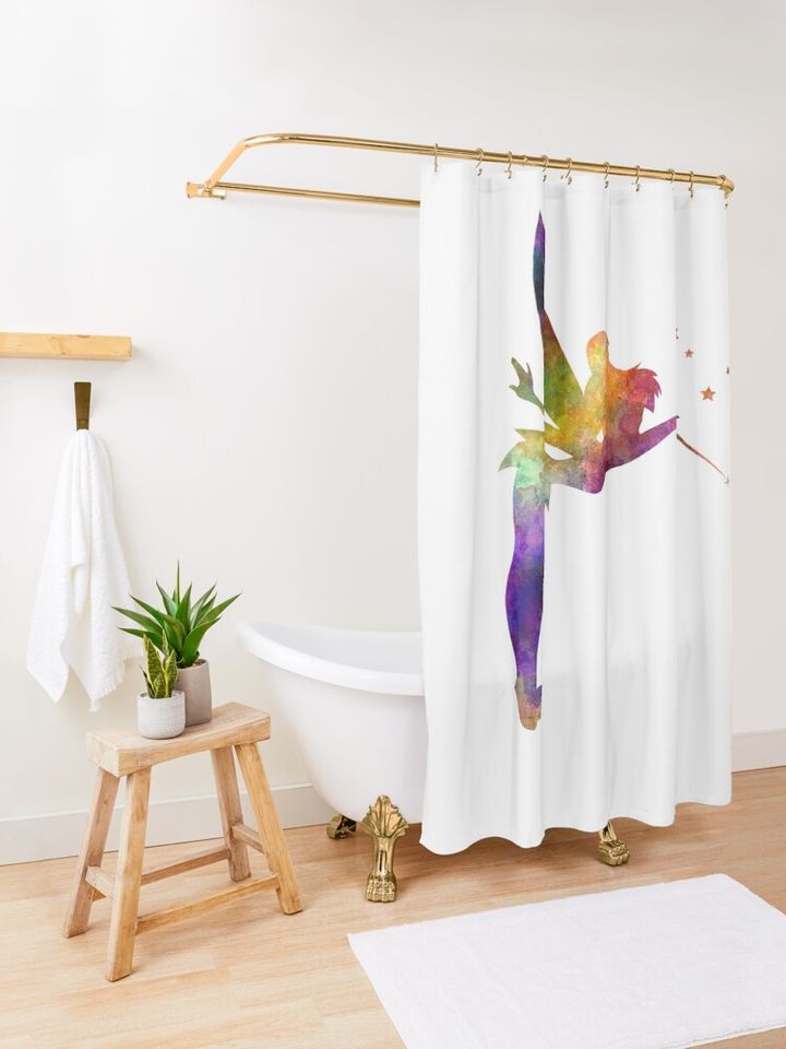 Tinkerbell in watercolor Shower Curtain