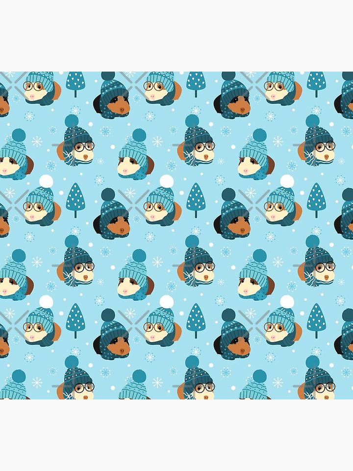 Cute Guinea Pig with Snowflake in winter Socks