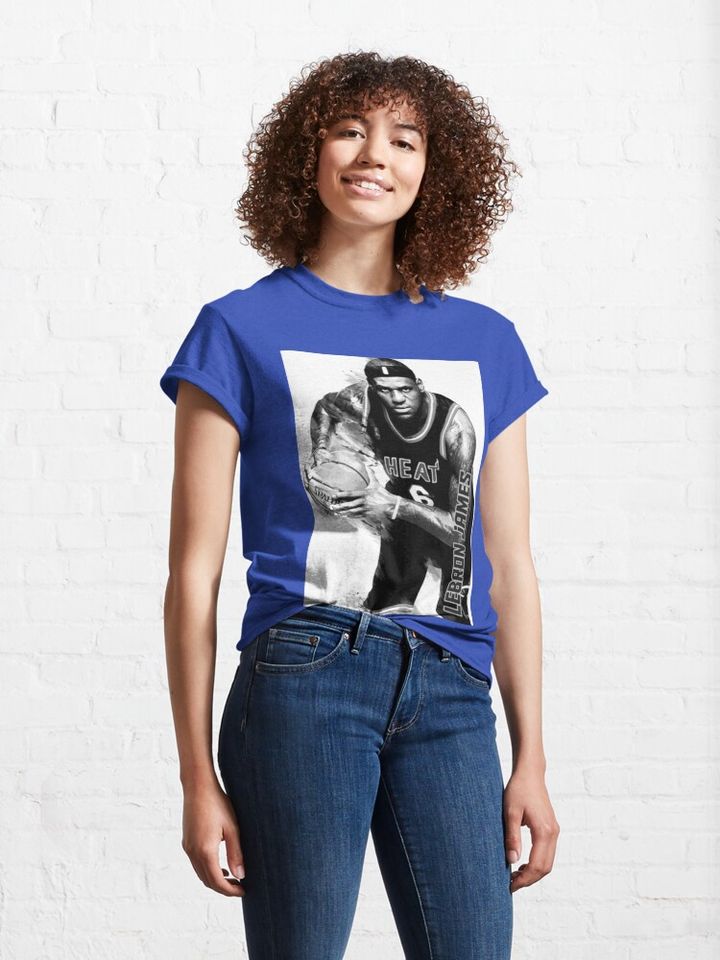 lebron james vintage art Cotton Shirt, Comfortable Short Sleeve Sports Tee for Men, Women, Kids - Trending Street Fashion