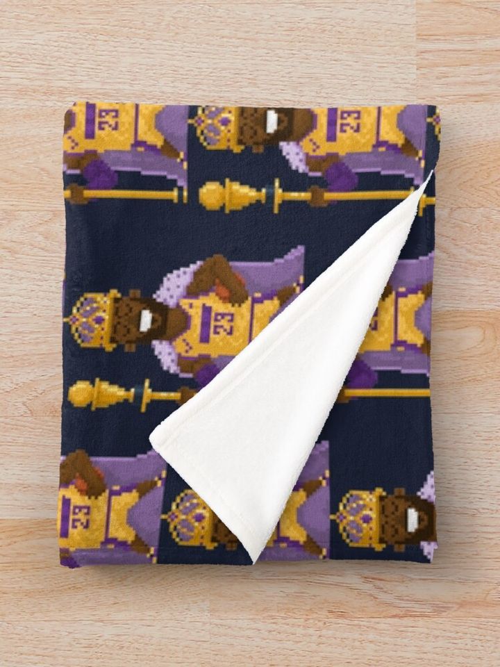 Pixel Retro King Lebron James 2020 Throw Blanket, Gift for Fan