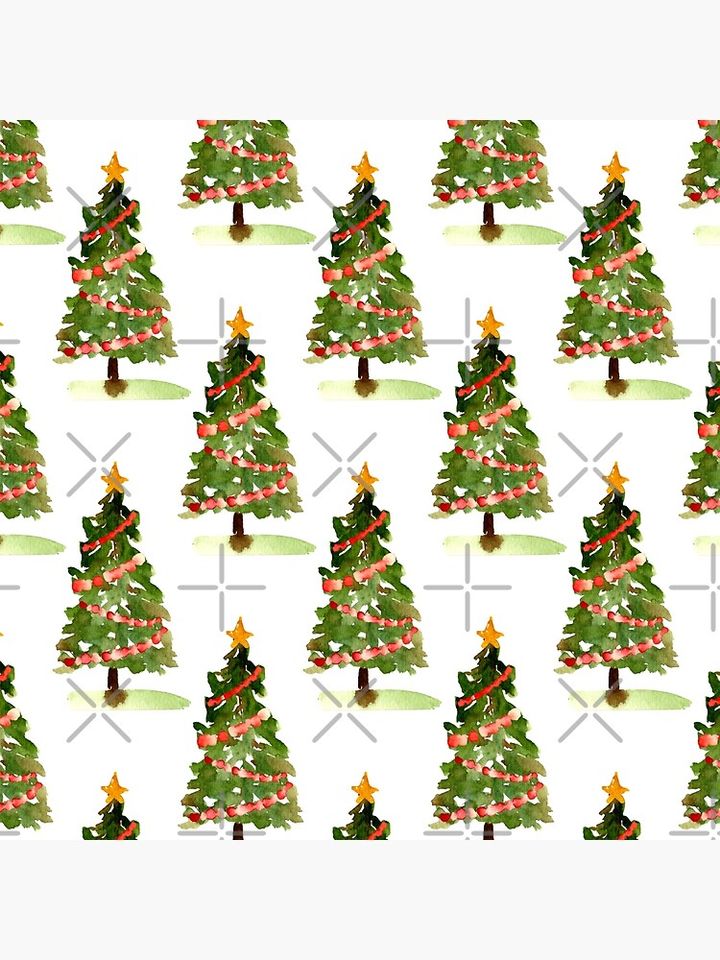 Watercolor Christmas trees Pillow