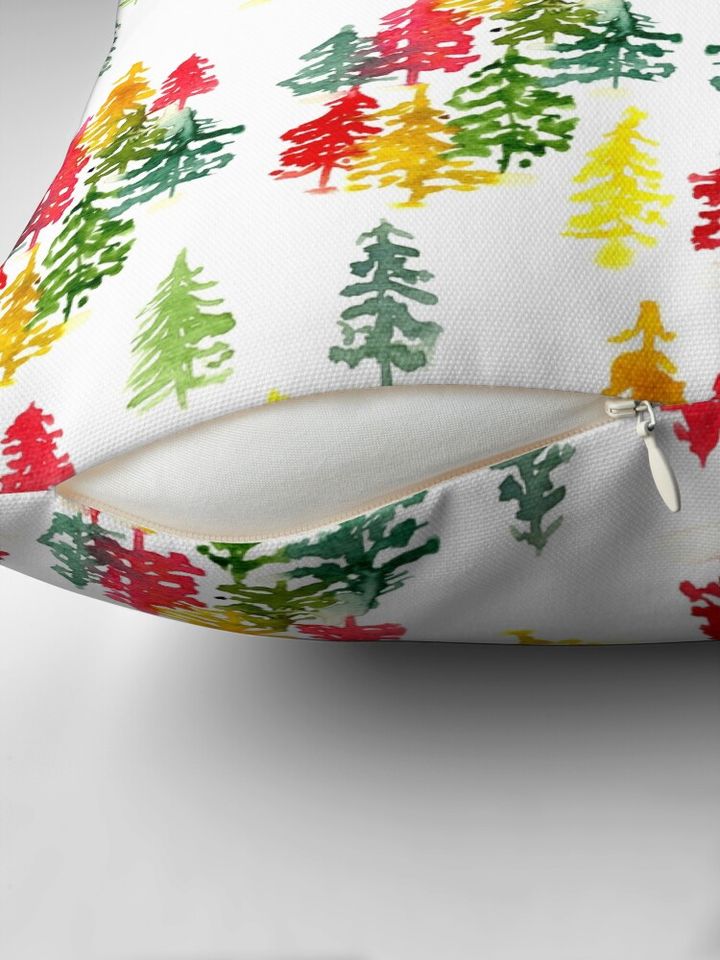 Watercolor Christmas trees Pillow