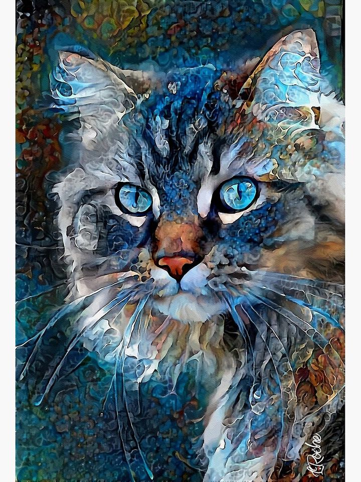 Rutger, cat, chat, cat, kitten, lea roche paintings Canvas