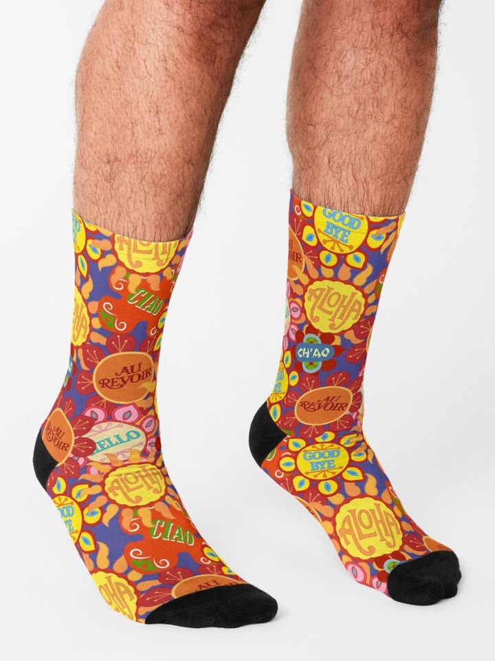 It's a Small World Flowers (original) Socks