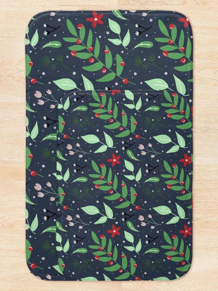 Mistletoe pattern Bath Mat