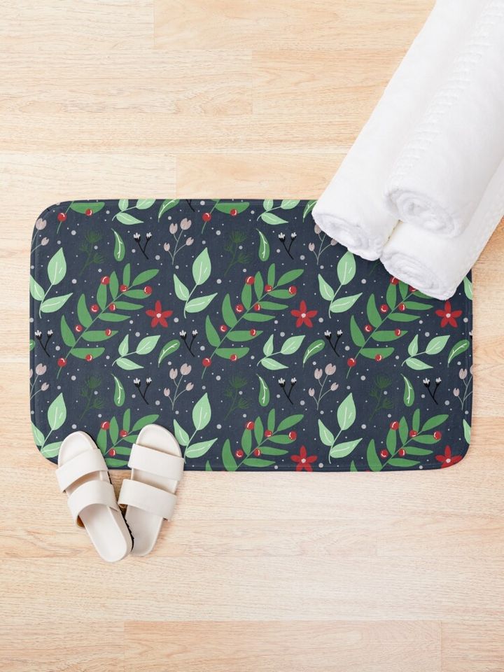 Mistletoe pattern Bath Mat
