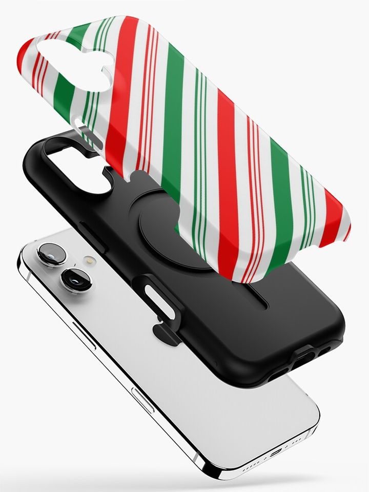 red and green candy cane iPhone Case