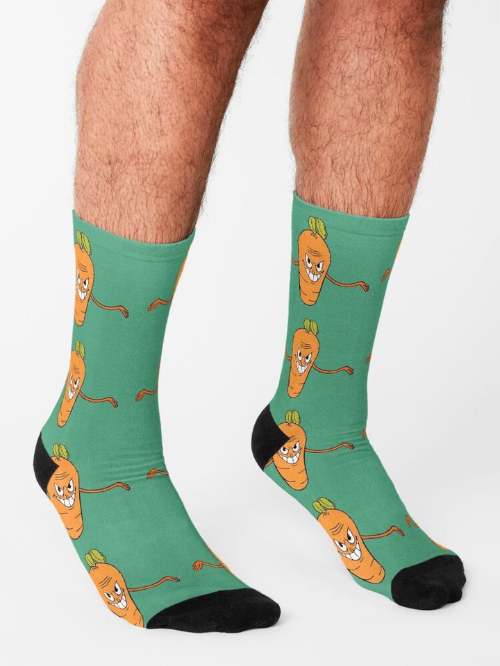 Carrot boss Cuphead Socks