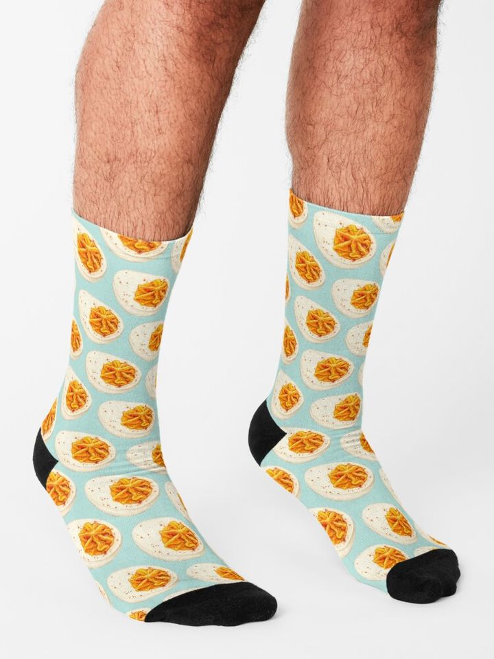 Deviled Egg Pattern - Blue Socks