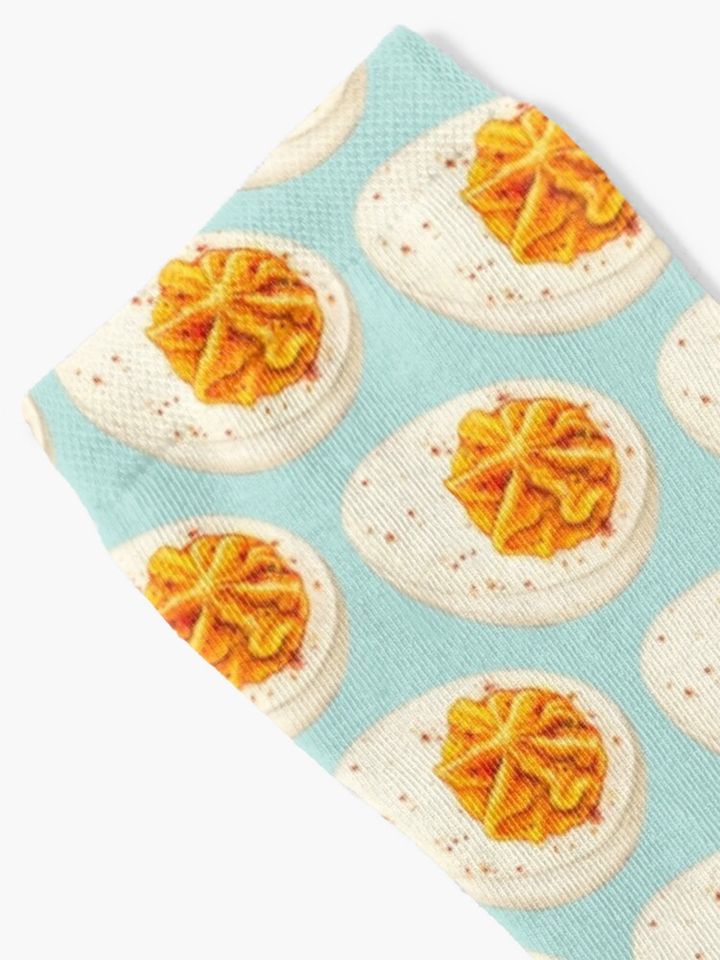 Deviled Egg Pattern - Blue Socks