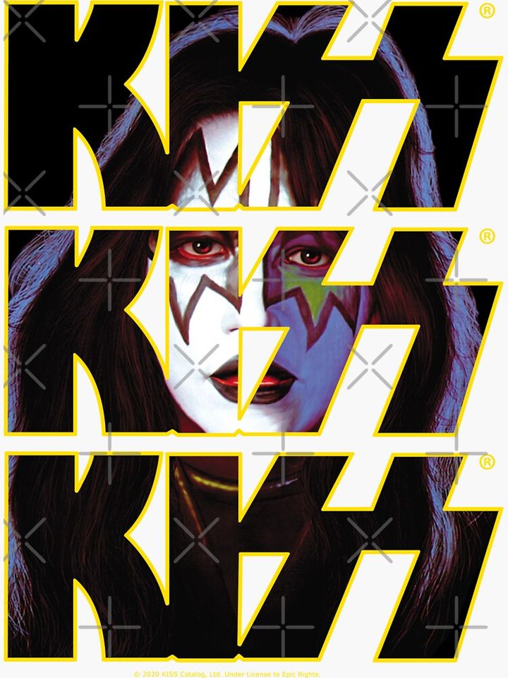 Rock Band Triple Logo Spaceman Design Sticker