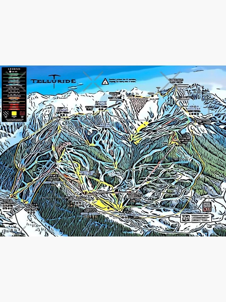 Telluride Trail Map Canvas
