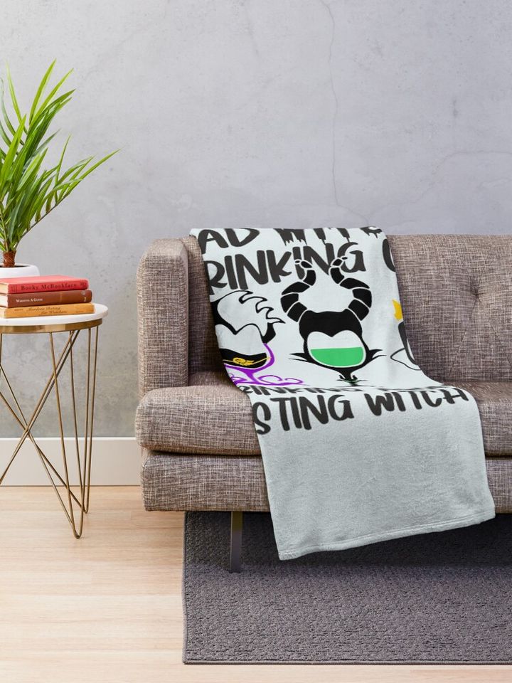 Bad Witches Drinking Club Throw Blanket