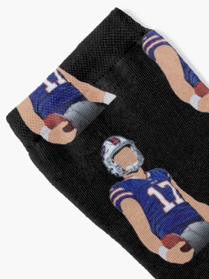 Josh allen Buffalo bills, cartoon faceless Socks, Gift For Fan