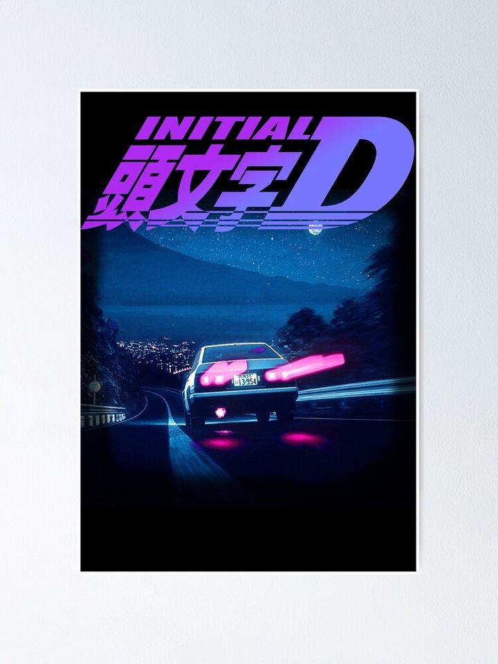 Initial D Neon AE86 Poster