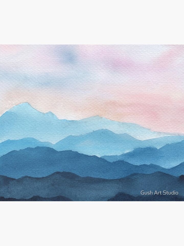 Blue Abstract Mountains Tapestry