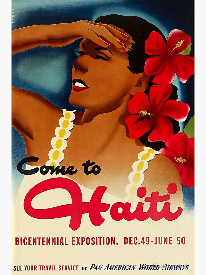 Come to Haiti vintage travel poster Premium Matte Vertical Poster