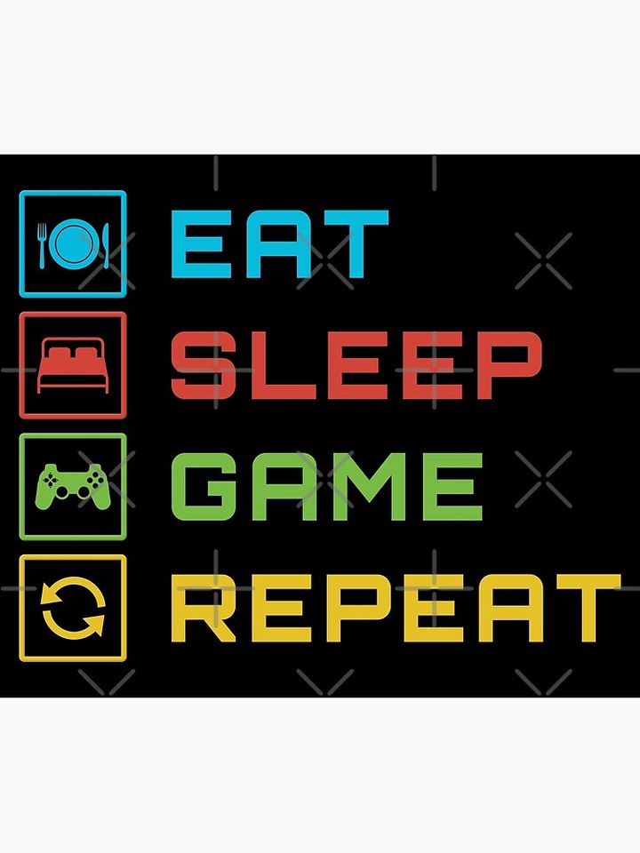 Eat, Sleep, Game, Repeat - Color Premium Matte Vertical Poster