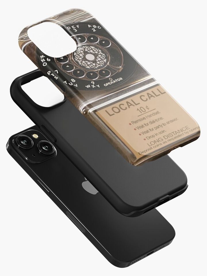 phone antique rotary dial pay telephone booth iPhone Case