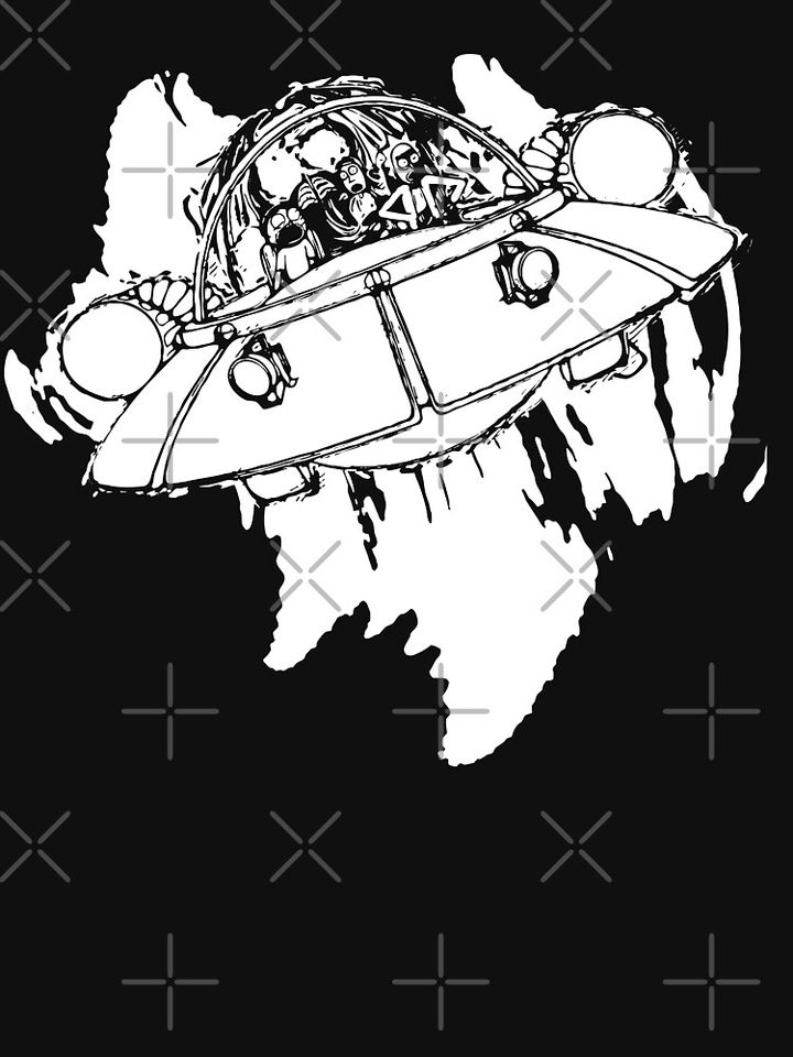 Rick and Rickandmorty Space Cruiser White Ink Pullover Hoodie