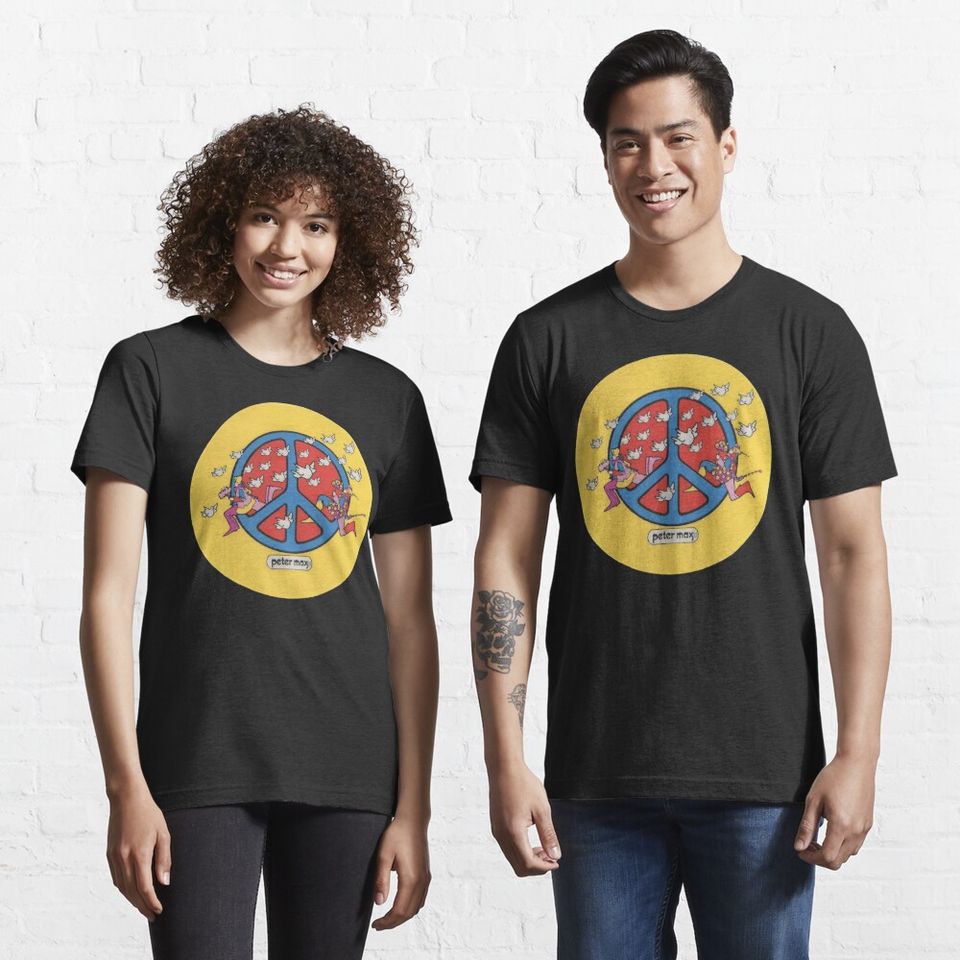 Vintage Peter Max Peace Sign Pop Cosmic Art Era Woodstock Music Hippie Essential T-Shirt