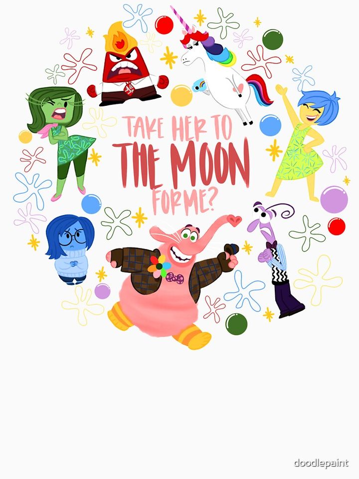 Take Her to the Moon for Me? Classic T-Shirt, Disney Inside Out Classic T-Shirt, Disney Clothing for Men, Women and Kids, Casual Summer Short Sleeved Shirt