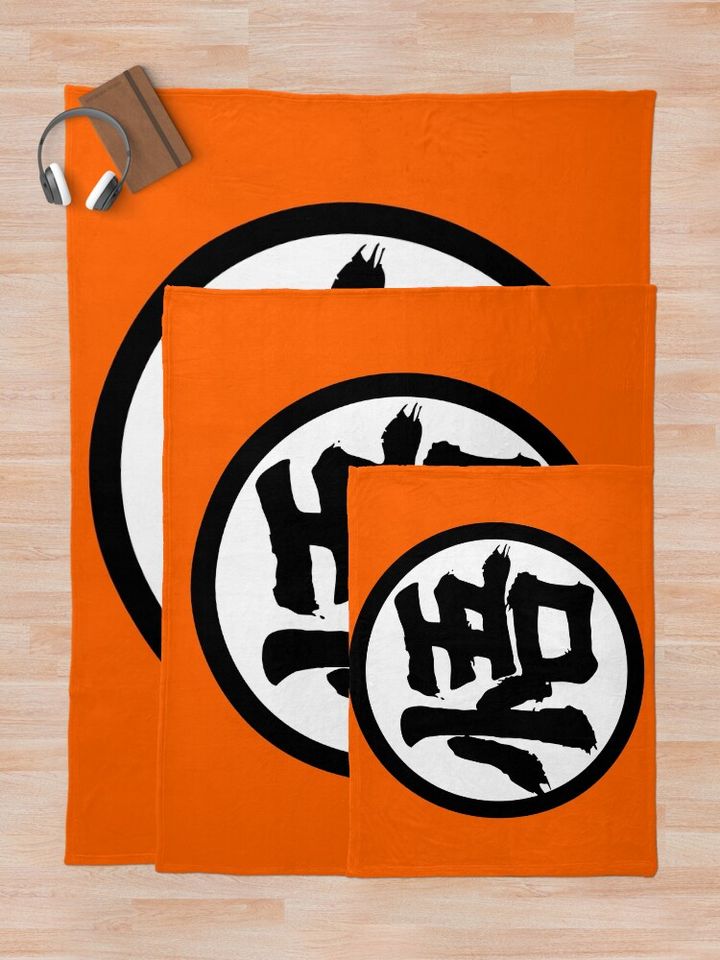Goku Kanji Throw Blanket, Gift for Fan, for All Age