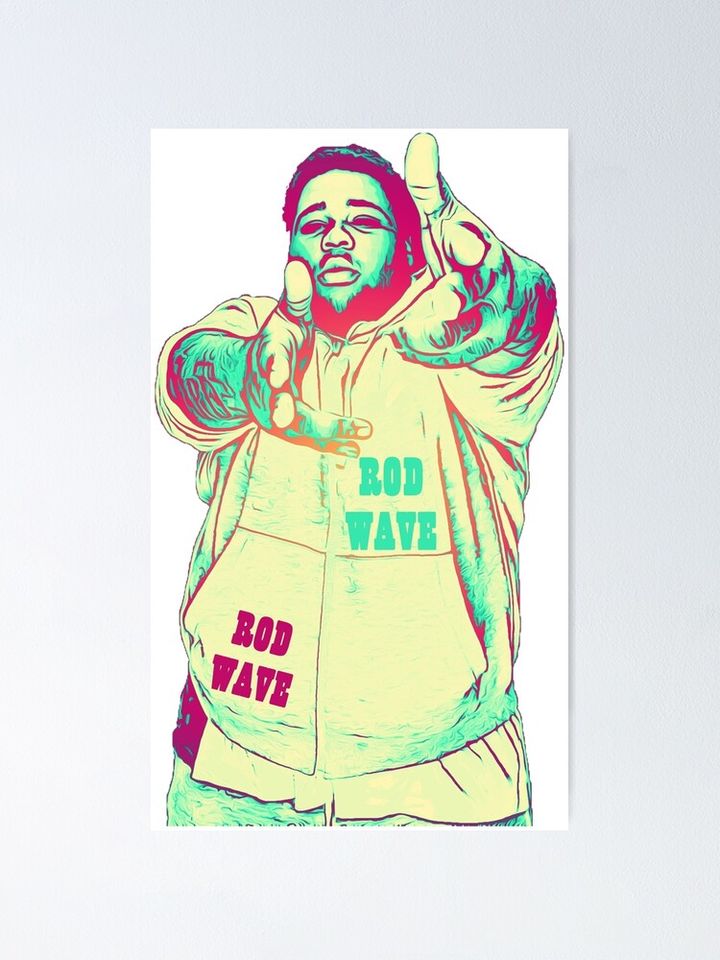 Rod Wave Poster Cool Wall Art for Teen Bedroom