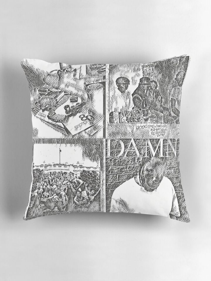Kendrick Lamar Album Covers Sketch Art Pillow