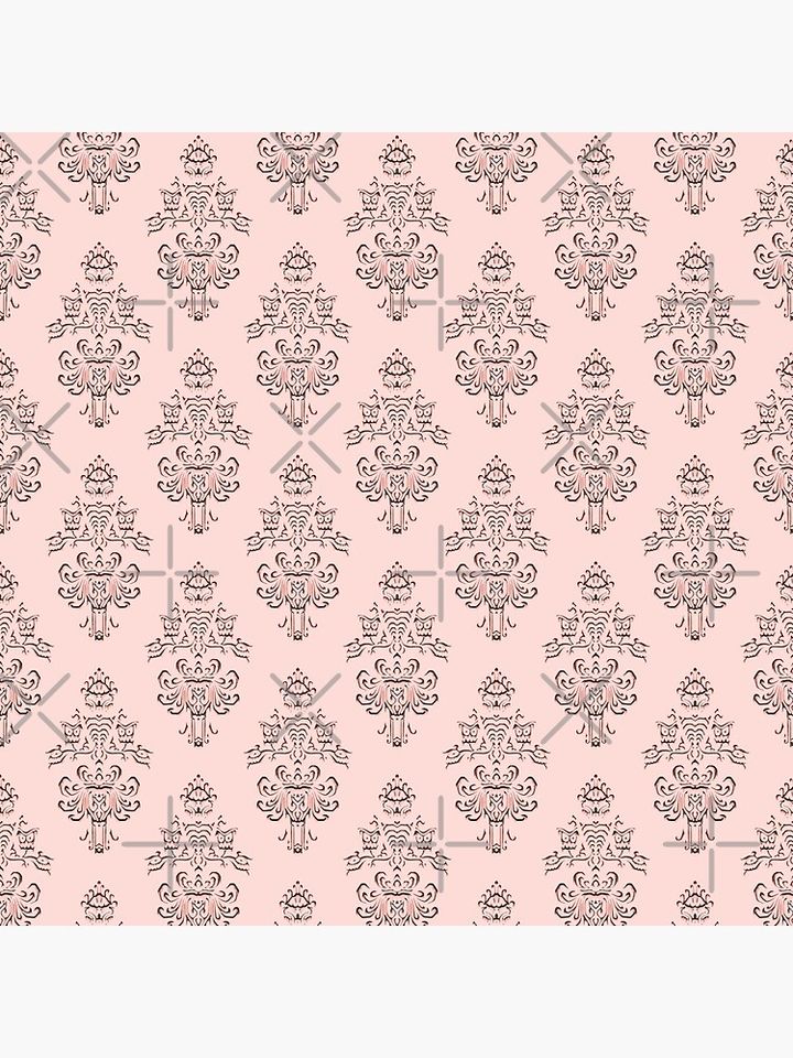 Rose Gold Haunted Mansion Wallpaper Carving Pillow