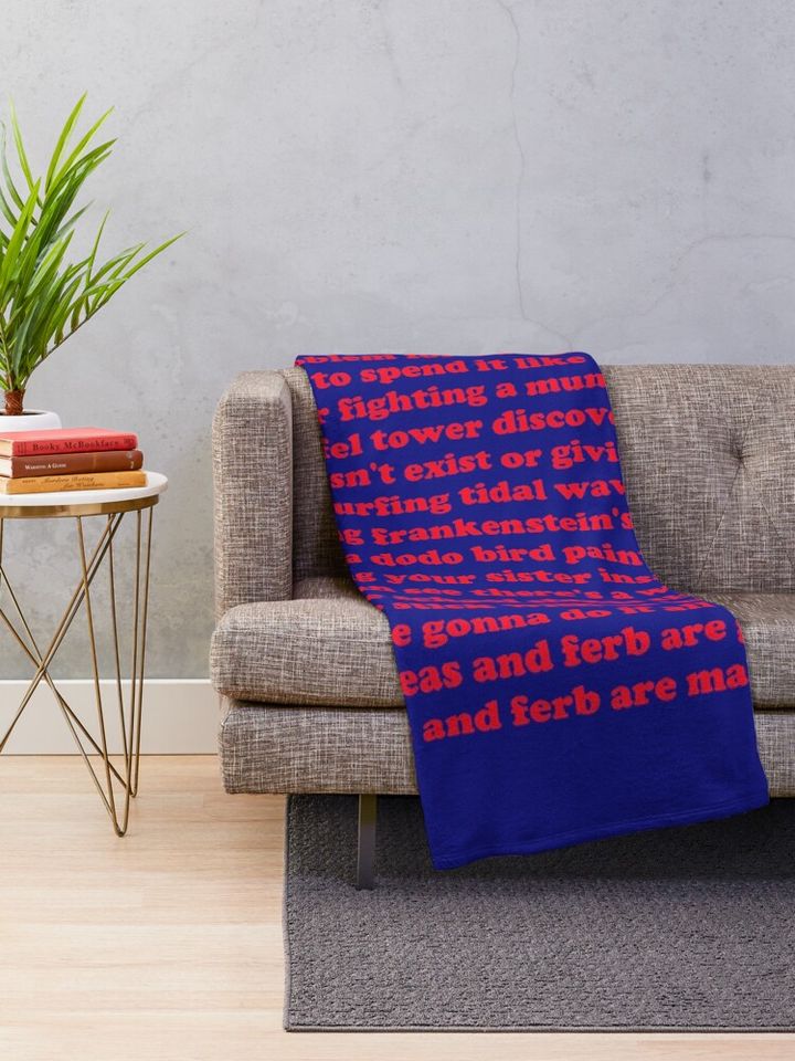 Phineas and Ferb Lyrics Throw Blanket