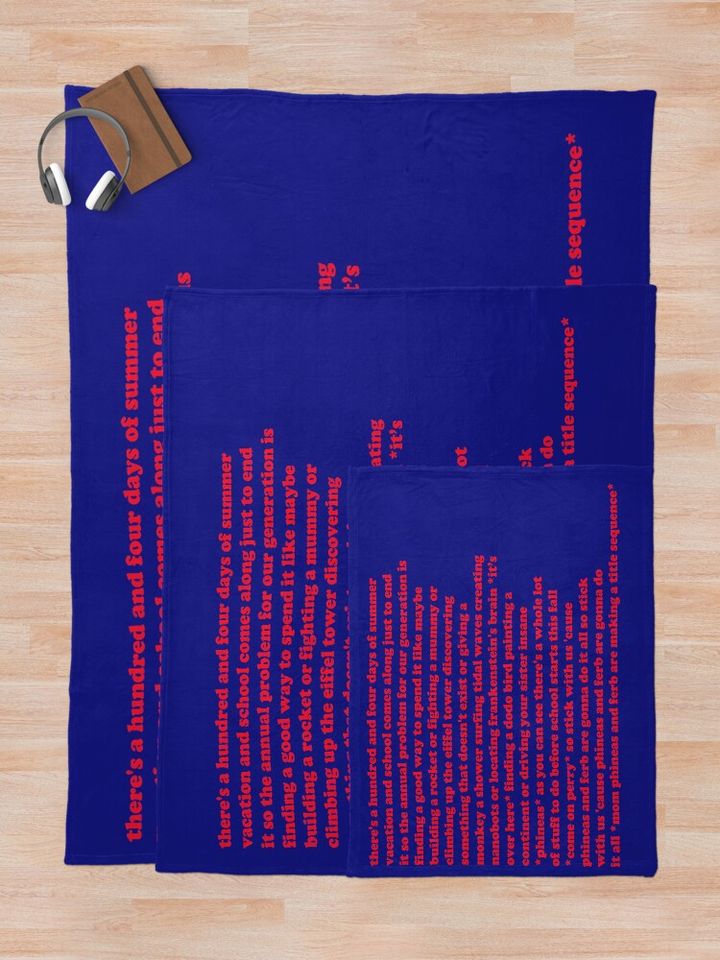 Phineas and Ferb Lyrics Throw Blanket