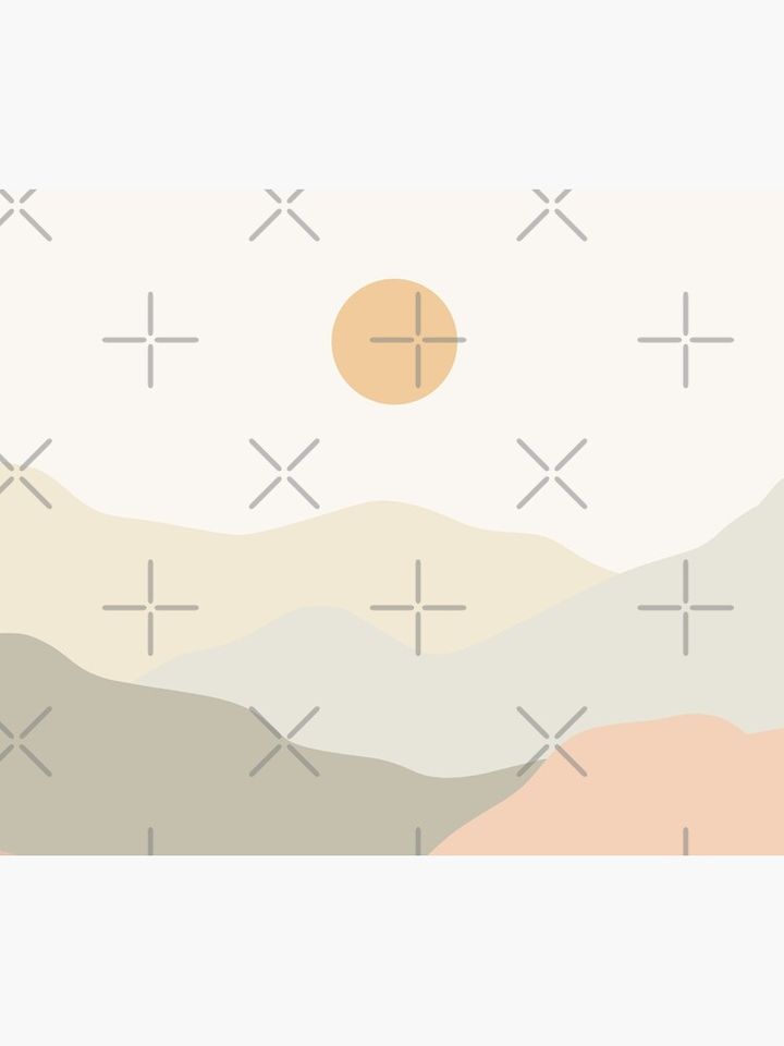 Minimalist Landscape Mountains Tapestry