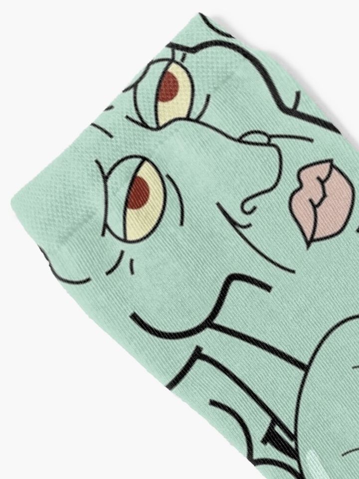Handsome Squidward Pattern | Spongebob Meme | Stickers, Prints, Clothing & More! Socks