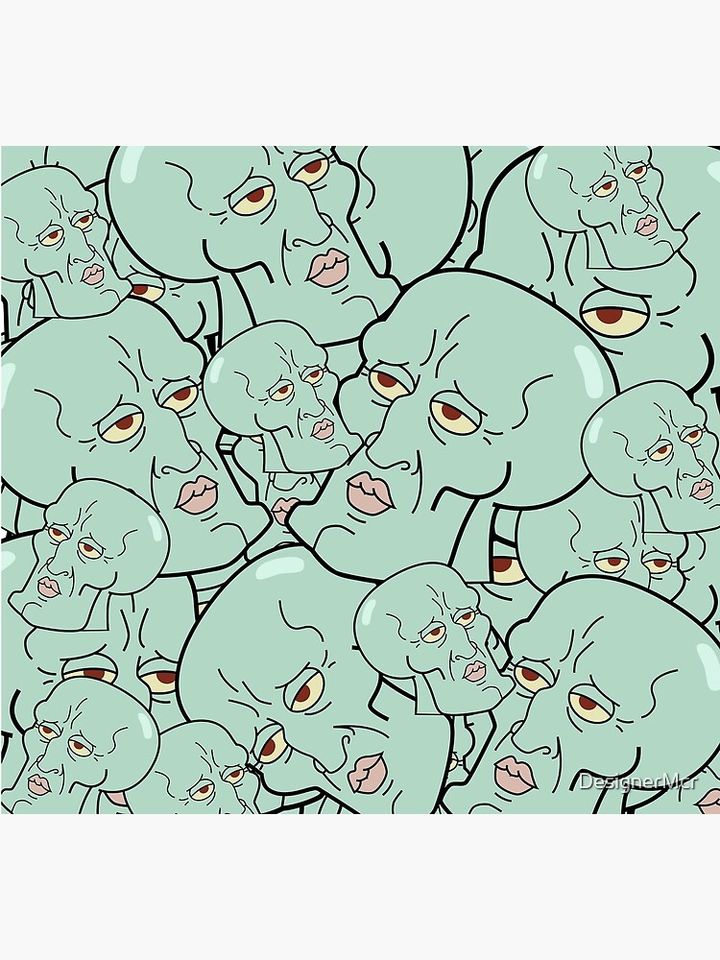 Handsome Squidward Pattern | Spongebob Meme | Stickers, Prints, Clothing & More! Socks