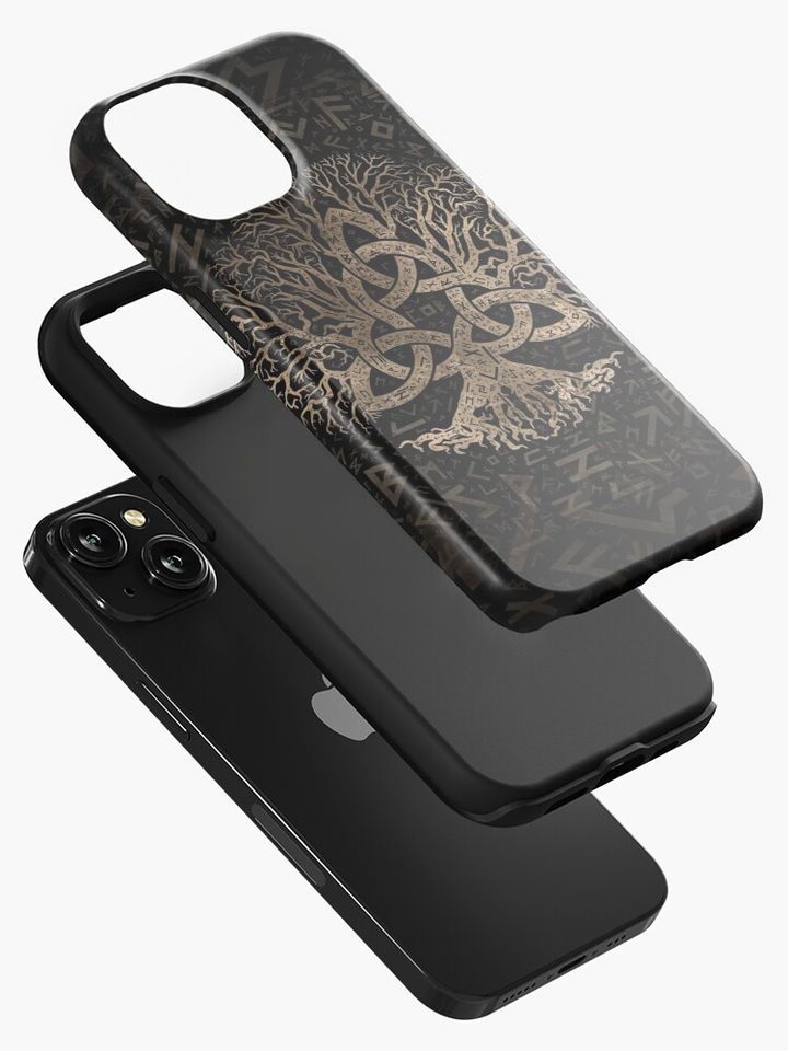 Tree of life with Triquetra on Futhark pattern iPhone Case